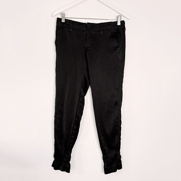 Vince Black Satin Pants with Paperbag Ankles - Picture 1 of 9
